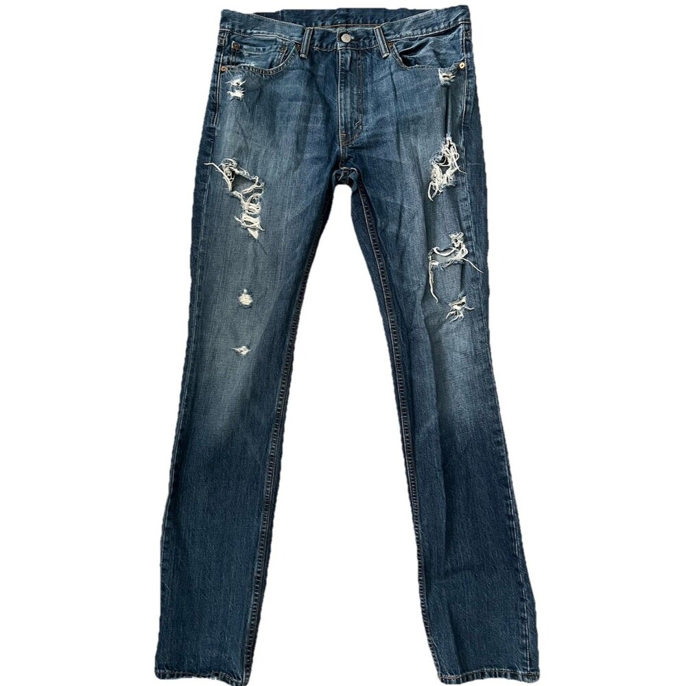 Men’s Levi's 511 Distressed Blue Denim 36x36